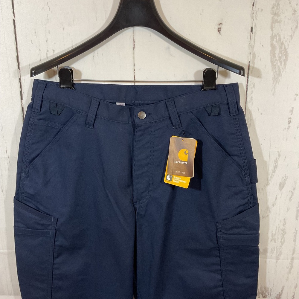 Carhartt Men's Rugged Professional Series Cargo Pants 34x30 Navy Loose Fit Work - Picture 2 of 14